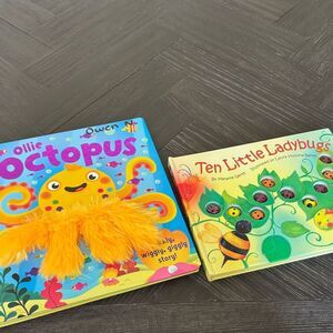 Kids books, Ollie Octopus, 10 ladybugs, puppet, educational, preschool, gifts